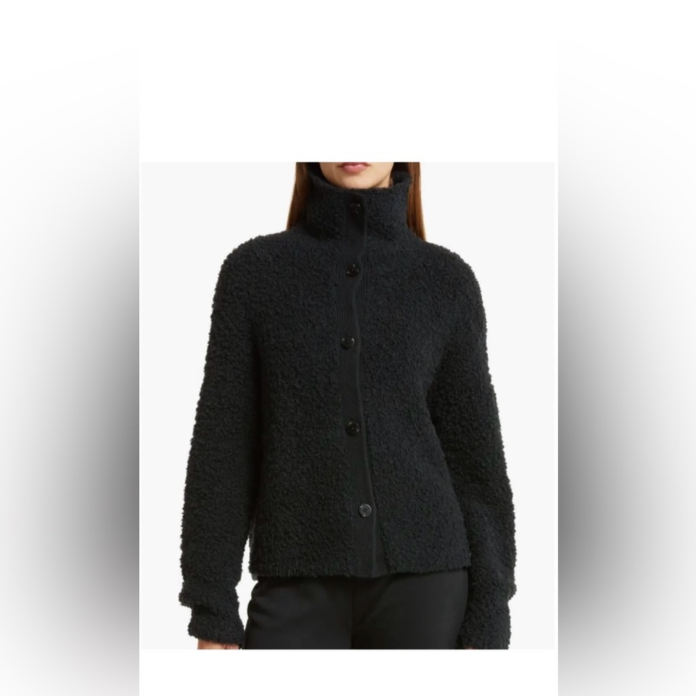 UGG Women’s Alaura Cloud-fluff Black Cozy Cardigan Size Large NWT